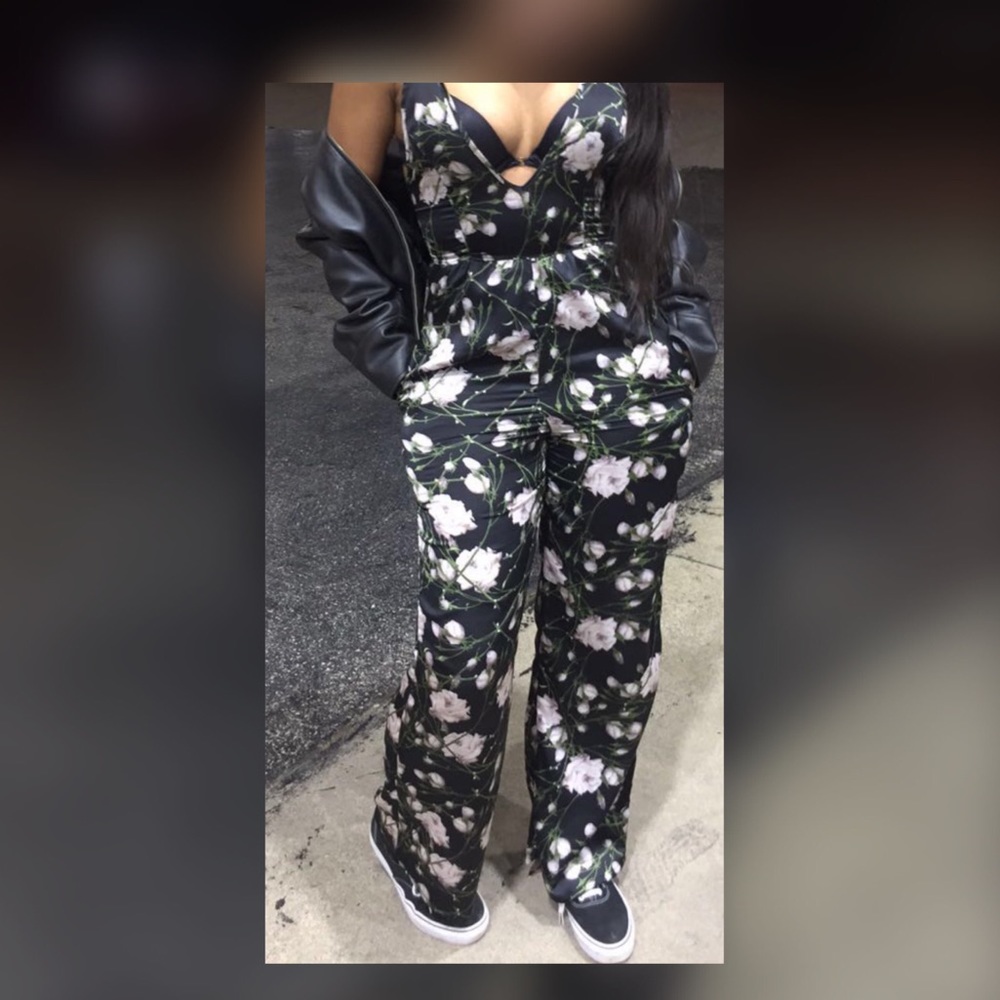 Flower Print Statement Jumpsuit